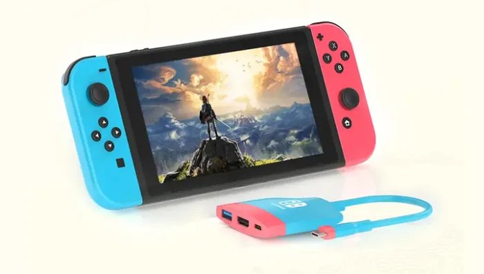 Адаптер Проводной Hagibis Switch USB-C Hub Red Blue