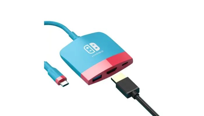 Адаптер Проводной Hagibis Switch USB-C Hub Red Blue
