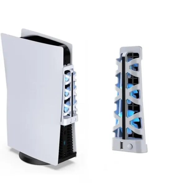 Кулер 5В, вентилятор для консоли Playstation 5, охлаждение для Sony PS5 с подсветкой и USB, белый, Dobe
