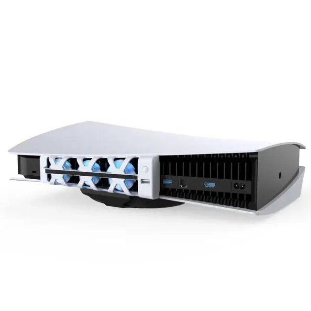 Кулер 5В, вентилятор для консоли Playstation 5, охлаждение для Sony PS5 с подсветкой и USB, белый, Dobe