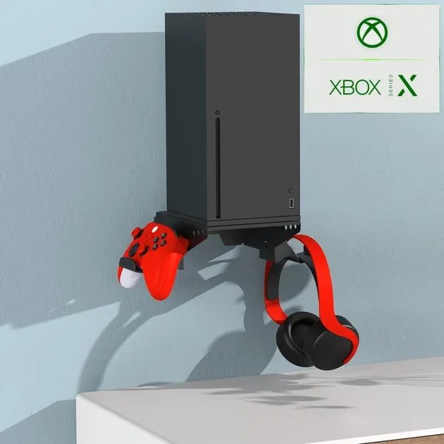 Настенное крепление DOBE для консоли Xbox Series X / геймпада Microsoft Wireless Controller / наушников Xbox Wireless Headset / держатель-кронштейн на стену