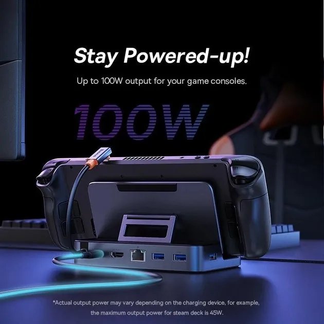 Док-станция Baseus 6в1 100W для Steam Deck|Macbook|iPad|Android (HDMI 4K/ Ethernet/ 3хUSB 3.0/ USB-C 100W)