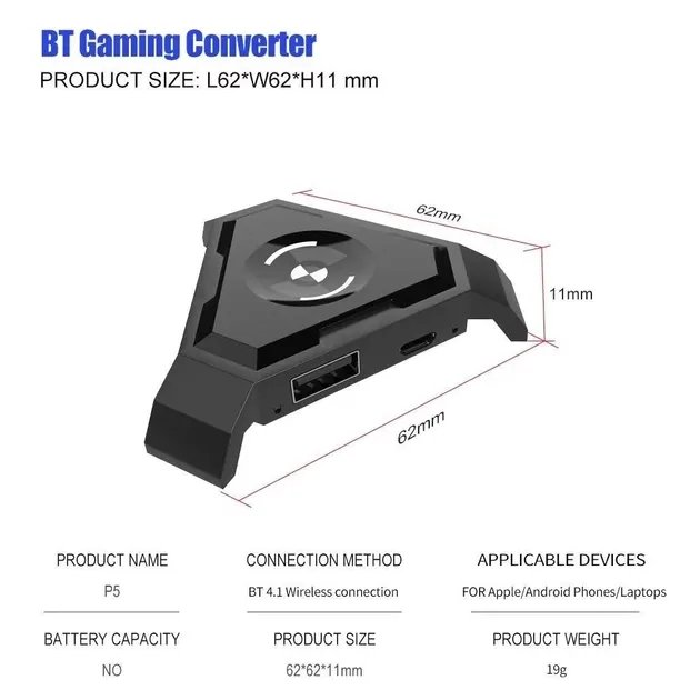 Портативный игровой мобильный Bluetooth адаптер Union Sundy Pubg Mobile G6