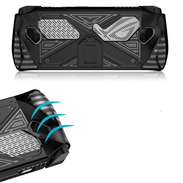 Защитный чехол бампер для Asus Rog Ally с подставкой из TPU черный