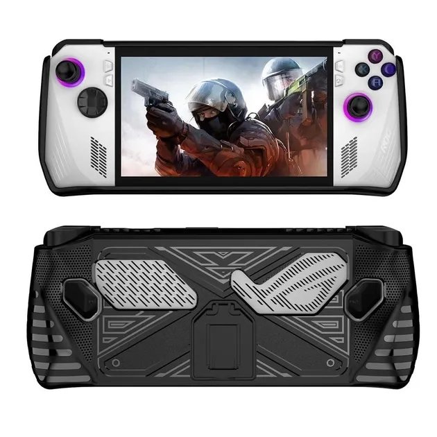 Защитный чехол бампер для Asus Rog Ally с подставкой из TPU черный