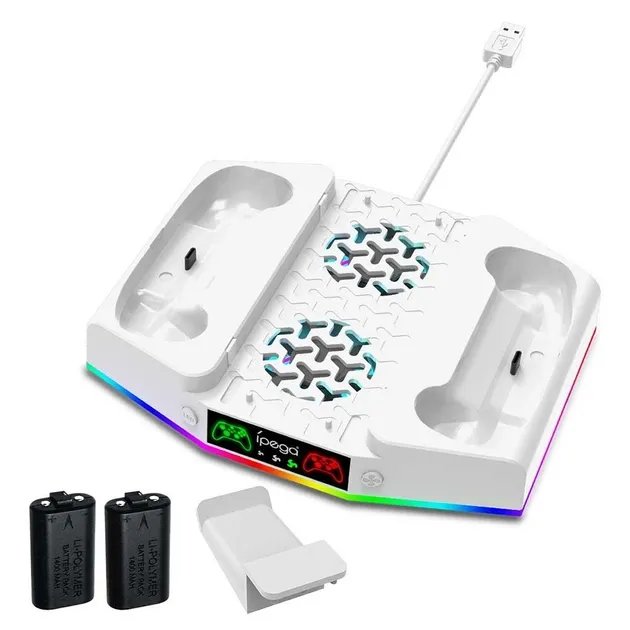 Универсальная док - станция Ipega PG-XBS011S для XBOX Series S с RGB подсветкой и охлаждением, White