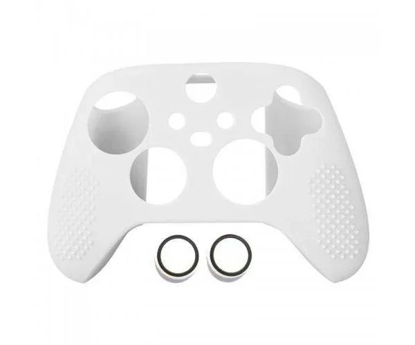 Силиконовый чехол + накладки на стики для джойстика Xbox Series S, X (White)