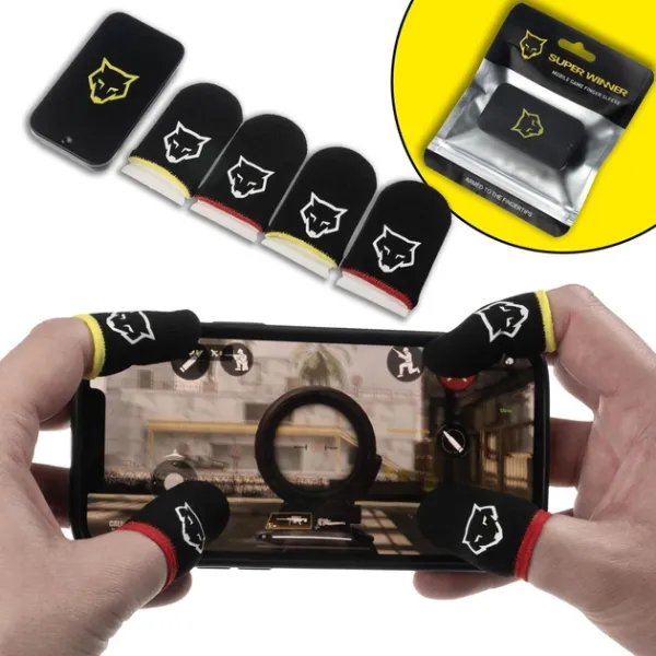 Комплект 2 пары Sarawolf v1 + защитный кейс игровые напальчники для игр на телефона pubg standoff 2 codm пабг