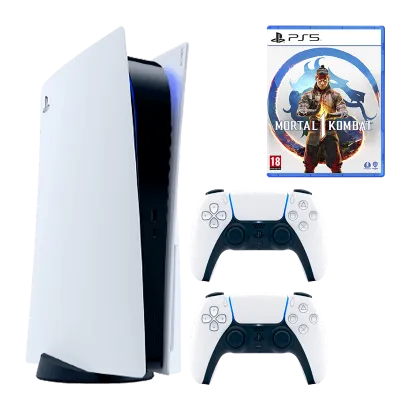 Набор Консоль Sony PlayStation 5 Blu-ray 825GB (9424390) White + Геймпад Беспроводной DualSense + Игра Mortal Kombat 1 Русские Субтитры