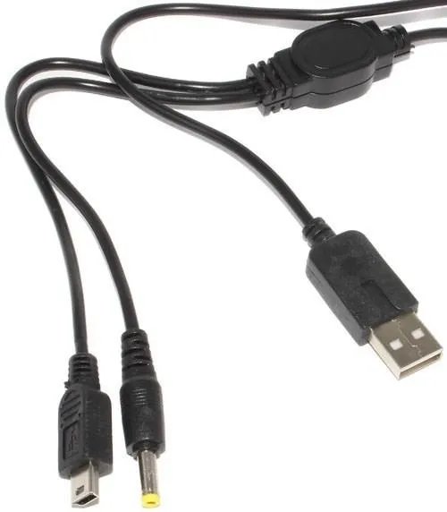 USB кабель для Sony psp FAT SLIM два в одном зарядное + синхронизация 1000, 2000, 3000