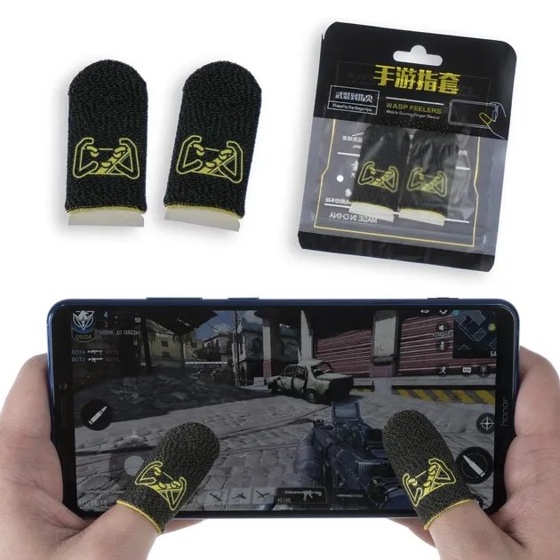 Ігрові напальчники Mybuttons Classic Fiber чорні для ігор на телефоні pubg cod mobile пубг пабг 1 пара