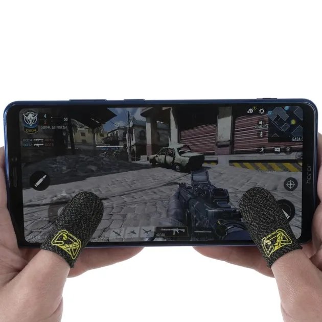 Ігрові напальчники Mybuttons Classic Fiber чорні для ігор на телефоні pubg cod mobile пубг пабг 1 пара
