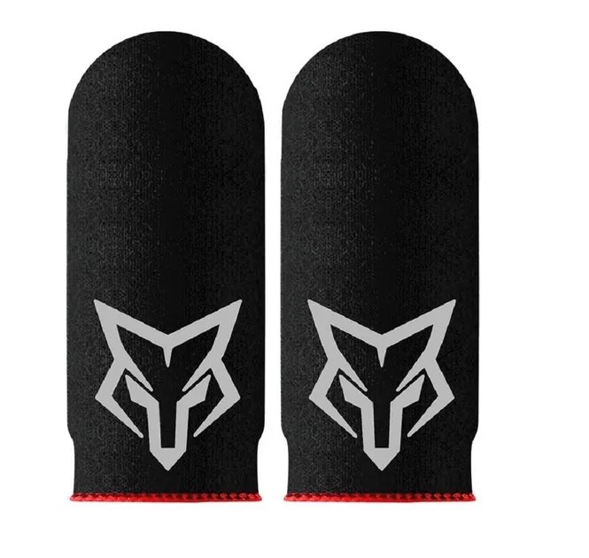 Игровые напальчники для сенсорного экрана телефона Sarafox Wasp Feelers v6 2 пары ( 4 шт) с красным манжетом + бокс PUBG Mobile Call Of Duty 2 StandOFF