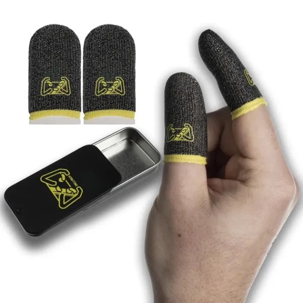 Ігрові напальники MyButtons 1 пара з нейлоном жовтий манжет + коробочка зберігання та транспортування для телефона планшета pubg standoff 2 cod