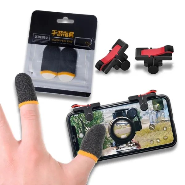 Игровой комплект триггеры D9 + напальчники для телефона PUBG Mobile Call Of Duty 2 StandOFF