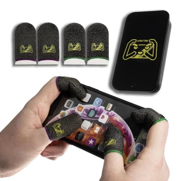 Игровые напальчники с нейлоном MyButtons 2 пары + бокс для телефона смартфона планшета pubg cod standoff 2