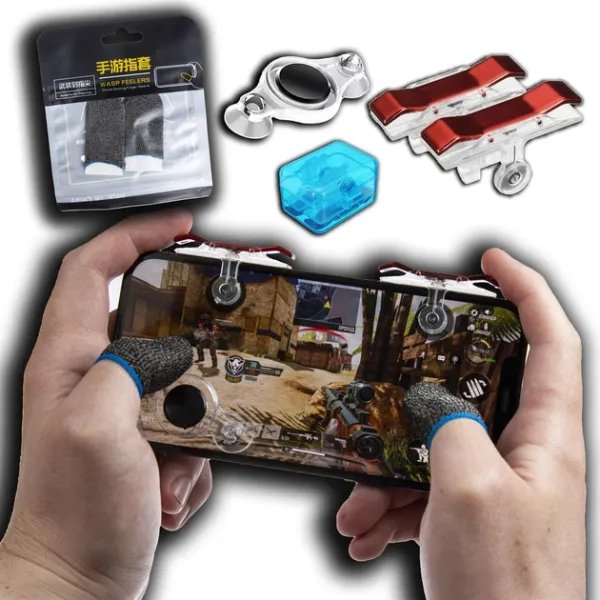 Комплект триггеры E9 + кнопка G5 + напальчники игровые курки джойстик для игры телефона смартфоне пубг pubg