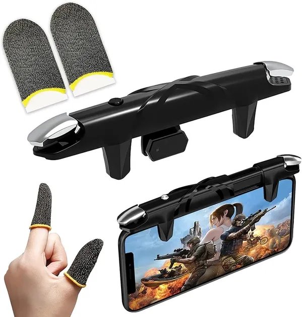 Триггеры игровые G5 (без макроса) + напальчники с нейлоном1 пара для телефона pubg mobile пабг пубг мобайл cod