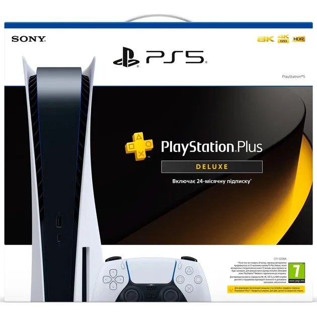 Игровая консоль Sony PlayStation 5 825GB + PS Plus Deluxe 24 Month UA [91798]