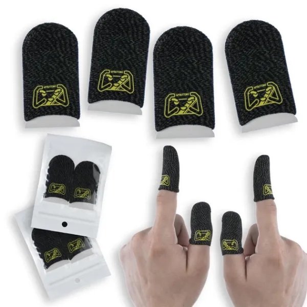 Игровые напальчники Mybuttons Classic черные с логотипом для игр на телефоне планшете pubg cod mobile пубг пабг 2 пары