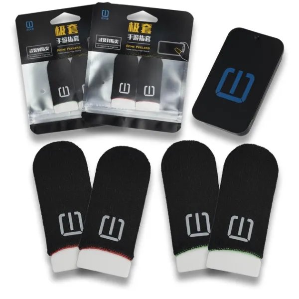 Ігрові напальчники чорні INWORLD V4 Pro для гри комплект 2 пари 4 шт. з боксом на телефоні пабга стандоффа