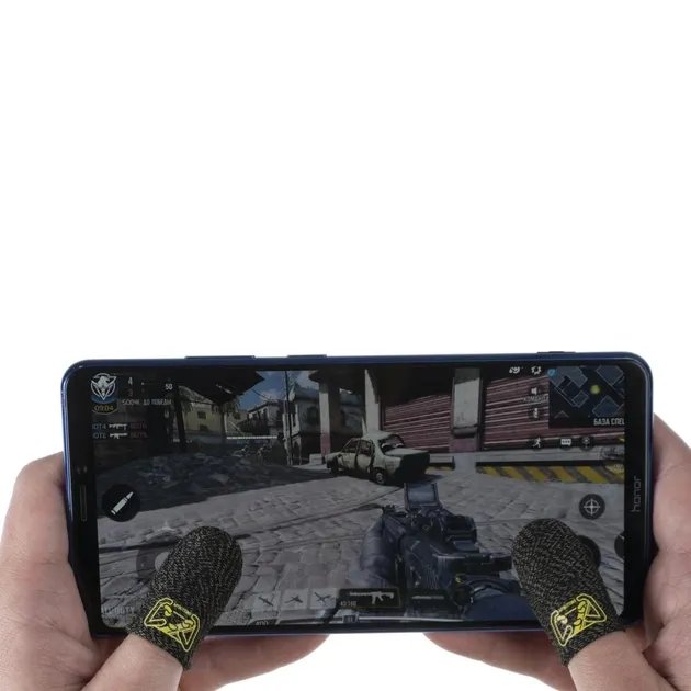 Игровые напальчники Mybuttons Classic черные с логотипом для игр на телефоне планшете pubg cod mobile пубг пабг 2 пары