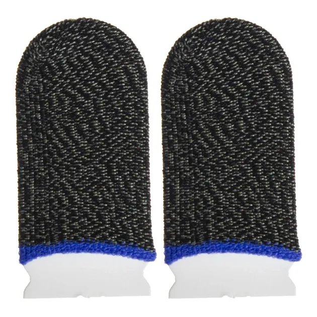 Игровые напальчники Copper Fiber черно синие медное волокно 4 шт для игры на телефоне pubg standoff 2 mobile legends