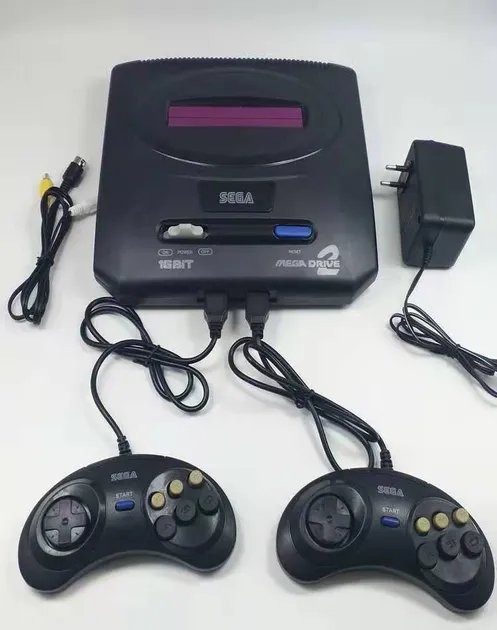 Игровая ретро приставка телевизионная консоль 16 бит Sega-MD2 с поддержкой картриджей и 9 встроенных игр