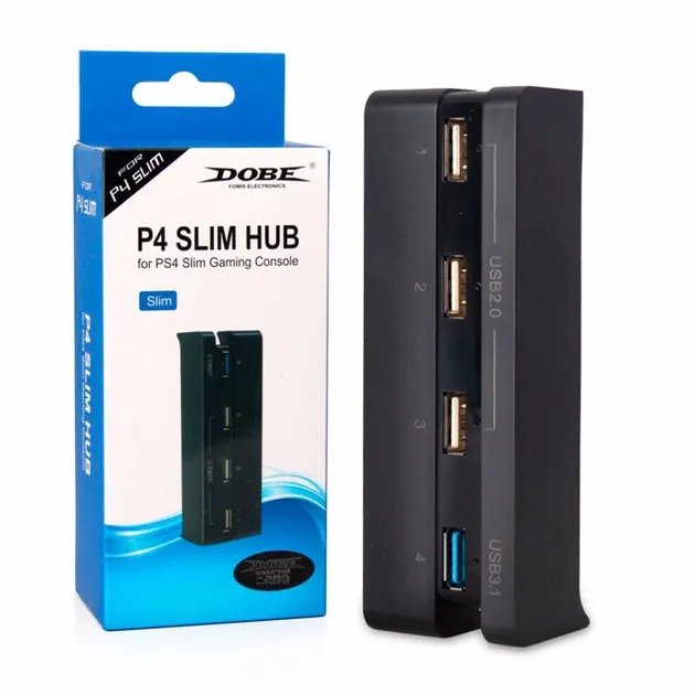 USB Hub на 4 порта USB док станція адаптер для периферійних пристроїв Dobe для PS4 Slim перехідник для Play Station 4