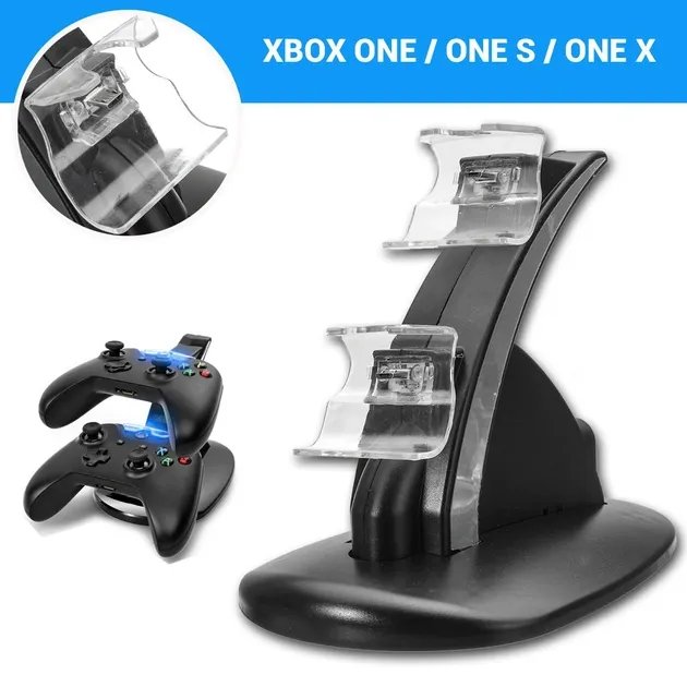 Зарядная подставка док-станция для геймпадов XBOX ONE/ONE S/ONE X на два джойстика