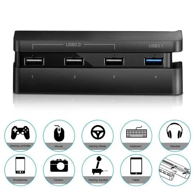 USB Hub на 4 порта USB док станція адаптер для периферійних пристроїв Dobe для PS4 Slim перехідник для Play Station 4