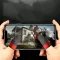 Игровые напальчники нейлон серебряное волокно черно красные 2 шт для игры на телефоне pubg standoff 2 mobile legends