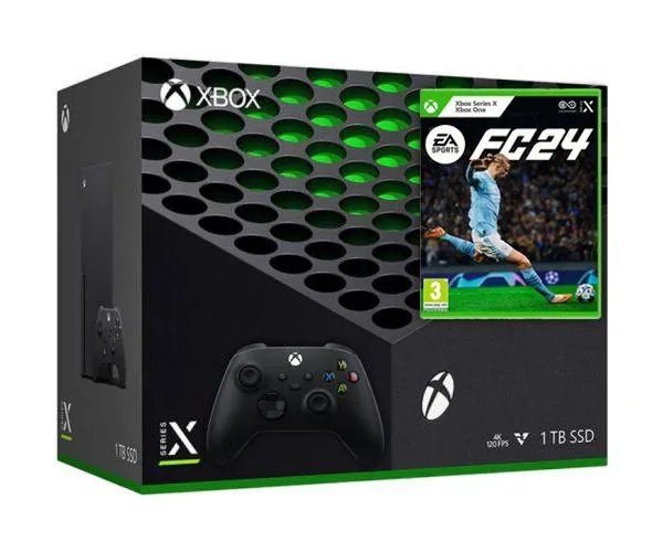 Microsoft Xbox Series X 1Tb + EA SPORTS FC 24 (русская версия) + доп. Wireless Controller with Bluetooth (Carbon Black)