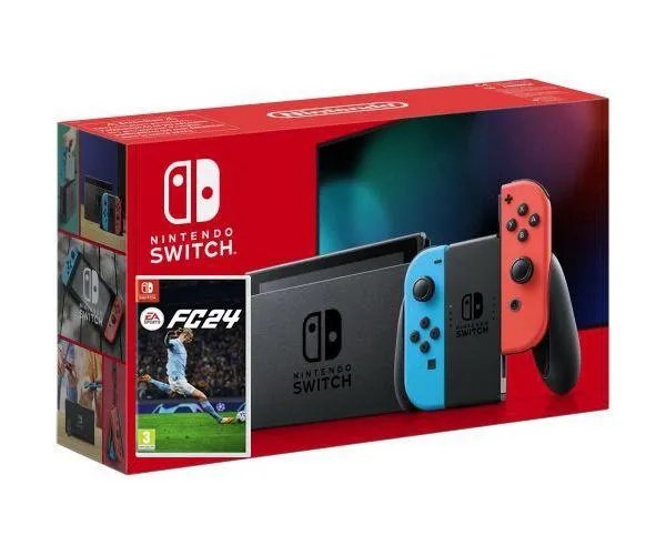 Nintendo Switch Neon Blue-Red (Upgraded version) + Игра EA SPORTS FC 24 (русская версия)