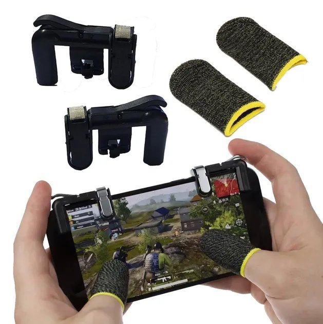 Комплект игровые триггеры K01 курки напальчники Carbon для игр телефона смартфона пабг мобайл pubg mobile пубг