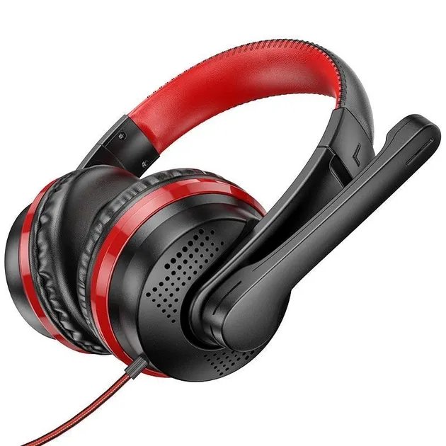 Игровые наушники HOCO W103 проводные с подсветкой микрофоном гарнитура для пк компьютера ноутбука