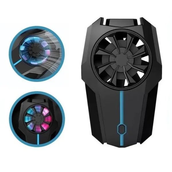 Охладитель для телефона Steep Кулер на аккумуляторе с RGB подсветкой для игр геймеров F15 Черный