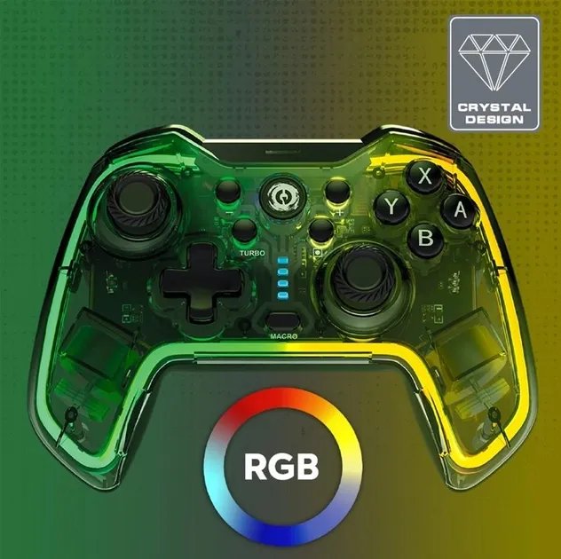 Беспроводной геймпад Canyon Brighter GPW-02 Wireless RGB 5in1 iOS/Nintendo Crystal (CND-GPW02)