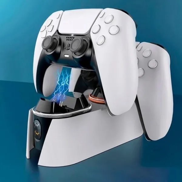 Зарядка для джойстика PlayStation 5 зарядная Двойная зарядная док-станция для DualSense Sony PlayStation PS5 GP5-1530 с подсветкой