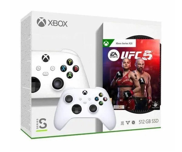 Microsoft Xbox Series S 512Gb + UFC 5 (английская версия) + доп. Wireless Controller with Bluetooth (Robot White)
