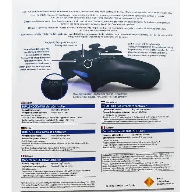 Джойстик Bluetooth беспроводной DualShock 4 для PS4 Черный, геймпад (108-0075)