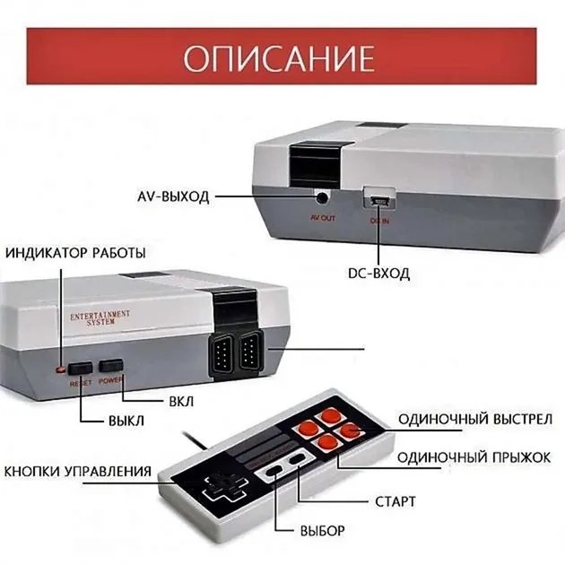 Игровая приставка UKC Mini TV Game Console 1000 игр Белый
