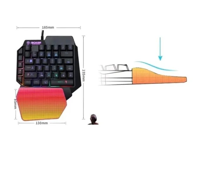 Клавиатура проводная игровая Sundy PUBG Mobile Keyboard G01 USB Black с подсветкой