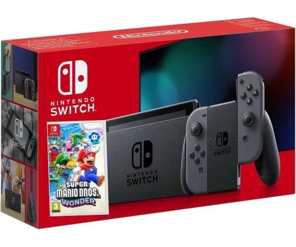 Nintendo Switch Gray (Upgraded version) + Игра Super Mario Bros Wonder (русская версия)
