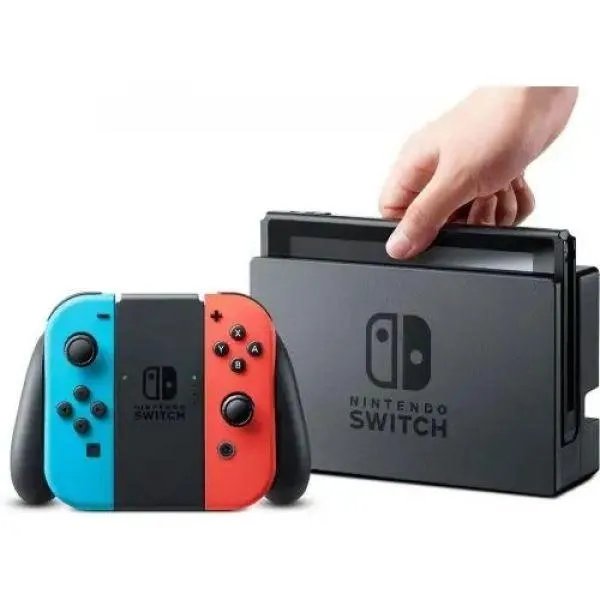 Nintendo Switch Neon Blue-Red (Upgraded version) + Игра Super Mario Bros Wonder (русская версия)