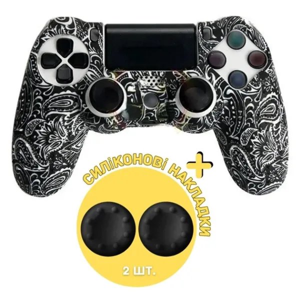 Качественный защитный силиконовый чехол для геймпада Sony DualShock 4™ (PS4) type 21 + в подарок накладки на стики