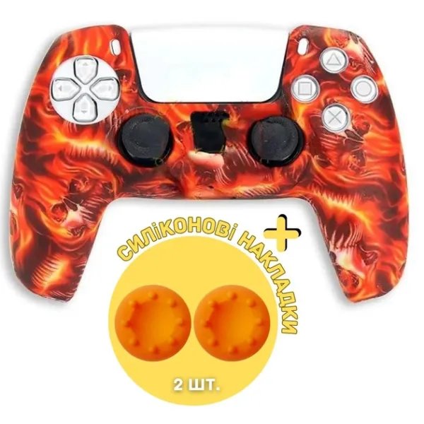 Качественный защитный силиконовый чехол для геймпада Sony DualSense™ (PS5) type 11 + в подарок накладки на стики