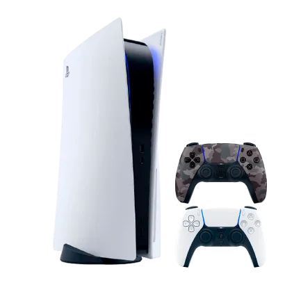Набор Консоль Sony PlayStation 5 Blu-ray 825GB (9424390) White + Геймпад Беспроводной DualSense Grey Camouflage