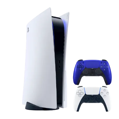 Набор Консоль Sony PlayStation 5 Blu-ray 825GB (9424390) White + Геймпад Беспроводной DualSense Cobalt Blue