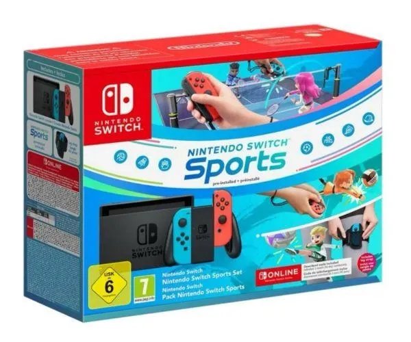 Nintendo Switch Neon Blue-Red (Upgraded version) + Игра Nintendo Switch Sports (русская версия) + Nintendo Switch Online 3 месяца